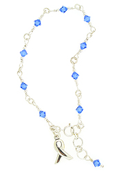 Dark Blue Awareness Bracelet for Colon, Colorectal Cancer