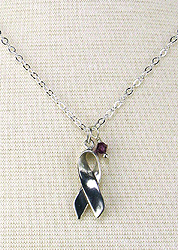 Purple Awareness Necklace for Pancreatic Cancer, Lupus, Cancer Survivor