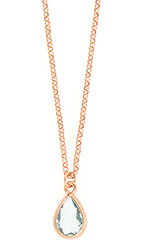 Aquamarine Quartz Rose Gold Necklace