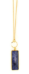 Long Rich Sapphire Tag Necklace