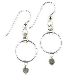 Grey Rough Diamond Circle Earrings