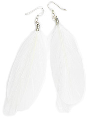 White Feather Earrings