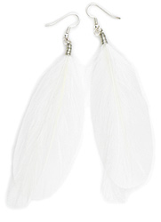 White Feather Earrings