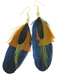 Blue Pumpkin Sienna Feather Earrings
