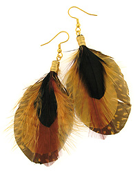 Emerald Green Pheasant Feather Earrings
