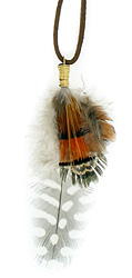 Guinea Orange Feather Necklace