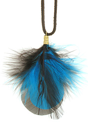 Chocolate and Turquoise Feather Necklace