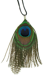 Peacock Eye with Spotted Feather Necklace