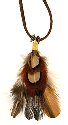 Short Ringneck Pheasant Feather Necklace