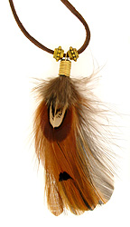 Short Ringneck Pheasant Feather Necklace
