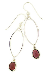 Abstract Garnet Link Earrings
