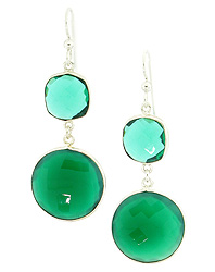 Green Onyx and Quartz Earrings