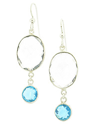 Icy Blue Topaz Quartz Earrings
