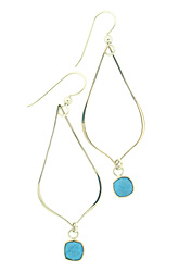Pointy Teardrop with Turquoise Earrings