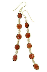5 Stone Garnet Earrings