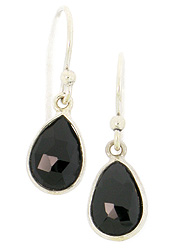 Small Black Spinel Drop Earrings