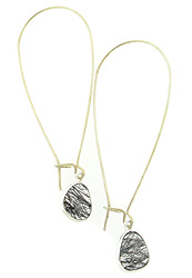 Long Black Rutilated Quartz Drop Earrings