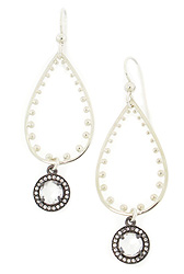White Topaz with Crystal Pave Dotted Earrings