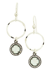 Hammered Aqua Chalcedony and White Topaz Earrings