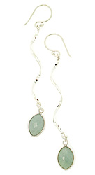 Swirly Aquamarine Earrings
