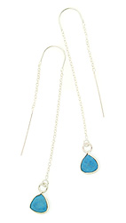 Triangle Turquoise Threader Earrings