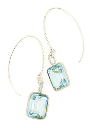 Sparkly Textured Blue Topaz Earrings