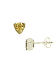 Small Triangle Citrine Post Earrings