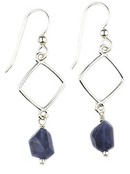 Iolite Diamond Link Earrings