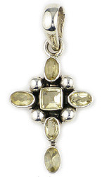 Citrine Cross Gemstone Pendant