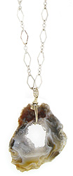 Sparkly Geode Slice Necklace