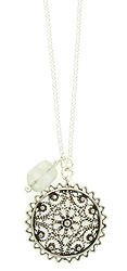 Moonstone Filigree Disc Necklace
