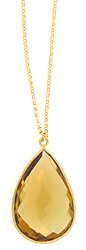 Sparkly Beer Quartz Necklace