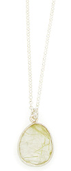 Golden Rutilated Quartz Drop Necklace