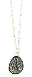 Black Rutilted Quartz Drop Necklace
