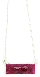 Rich Ruby Rectangle Necklace