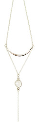 Delicate Moonstone Lariat Necklace