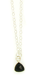 Tiny Black Onyx Triangle Necklace