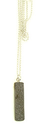 Long Rectangle Dark Druzy Necklace
