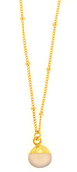 Gold Cap Pink Chalcedony Necklace