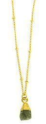 Gold Cap Natural Labradorite Necklace