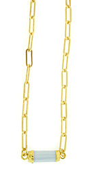 Cylindrical Owyhee Blue Opal Necklace