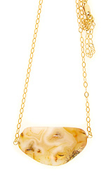 Dendritic Quartz Necklace with Gold