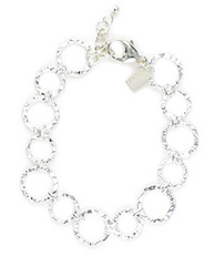 Textured Round Sterling Silver Bracelet