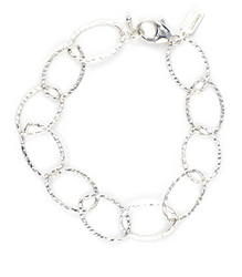 Textured Oval Sterling Silver Bracelet