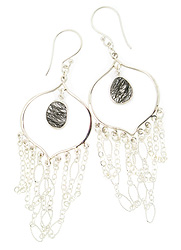 Rocker Chick Black Rutilated Quartz Hoop Earrings