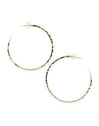 Textured Sterling Silver Hoop Earrings
