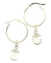 Sterling Silver Huggie Hoop Earrings with Cap Crystal