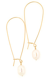 Long White Pearl Earrings