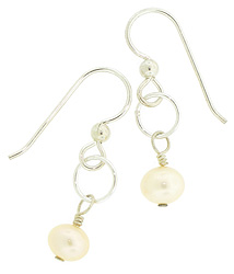 Single Peach Pearl Earrings