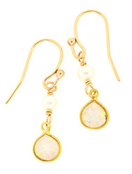 Tiny Opal and Pearl Earrings